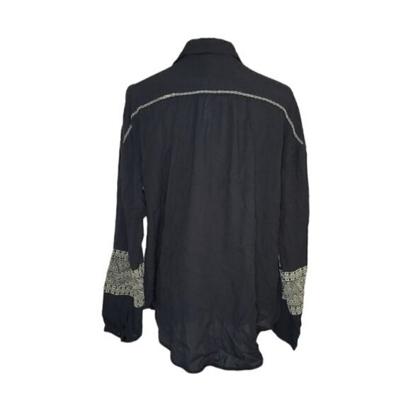 NWT Amuse Society Beach Vida Bling Jetset Woven Button Down Blouse Small - Picture 3 of 5